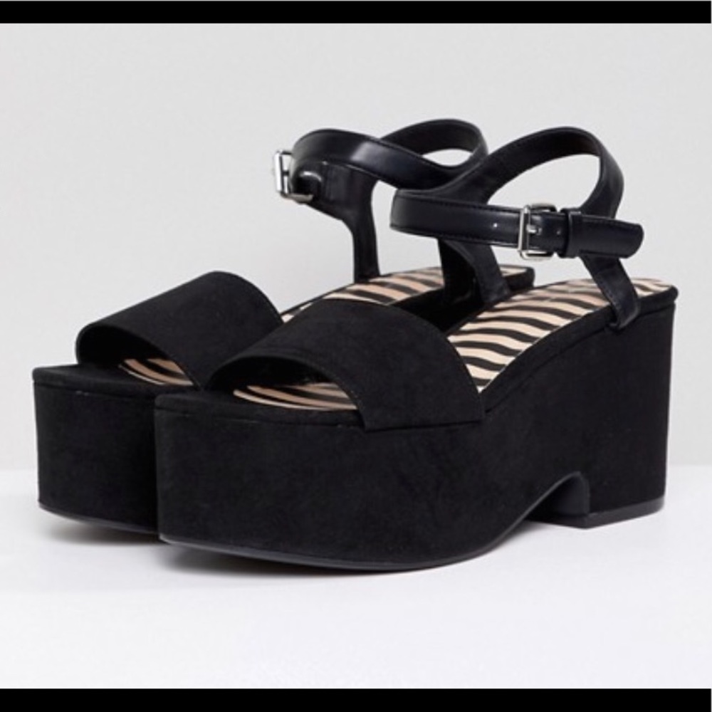 Pull&Bull Flatform Heel Sandal in Black